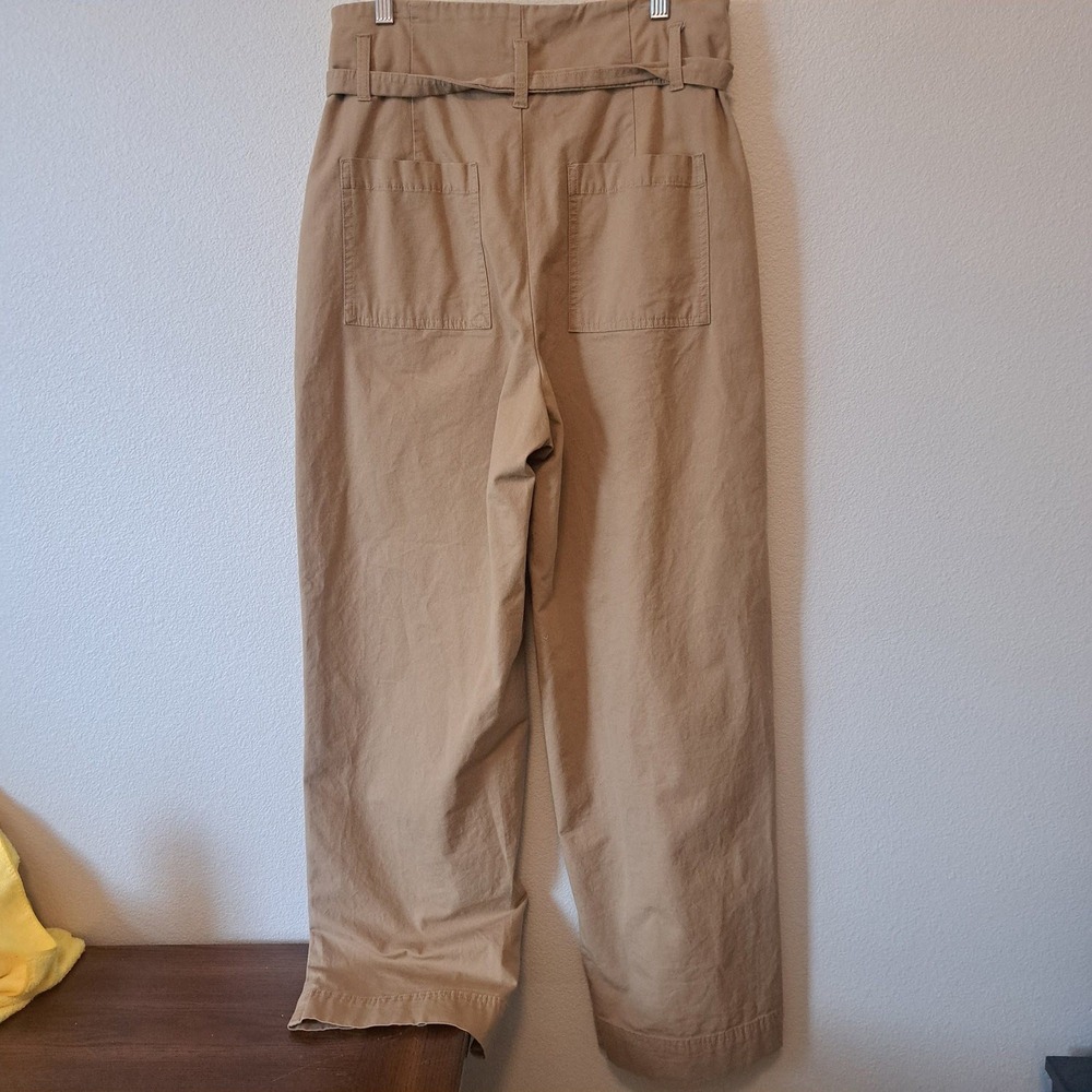 A New Day Tan Khaki High Rise Wide Leg Tie Waist Utility Trousers Pants Size 10 - Picture 6 of 7